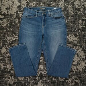 Lee‎ Womens Jeans Size 8 Short Blue Denim Straight Leg Mid Rise Secretly Shapes